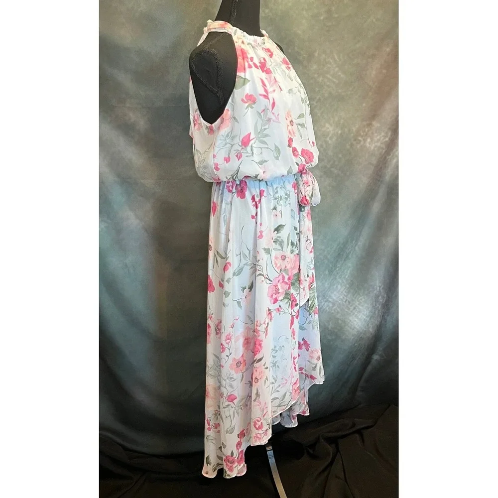 INC International Concepts Floral‎ High Neck Halter Maxi Dress Size 14 - Picture 2 of 6